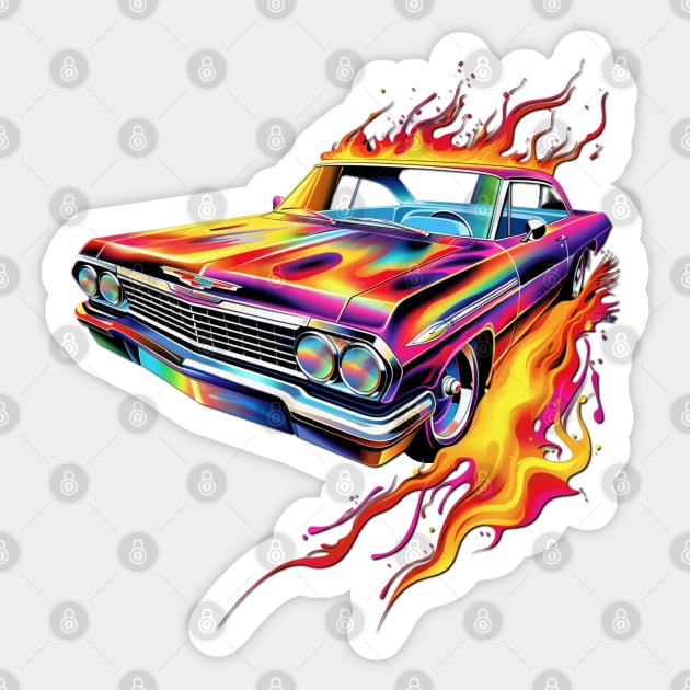 Chevy Impala pop art Sticker by Spearhead Ink